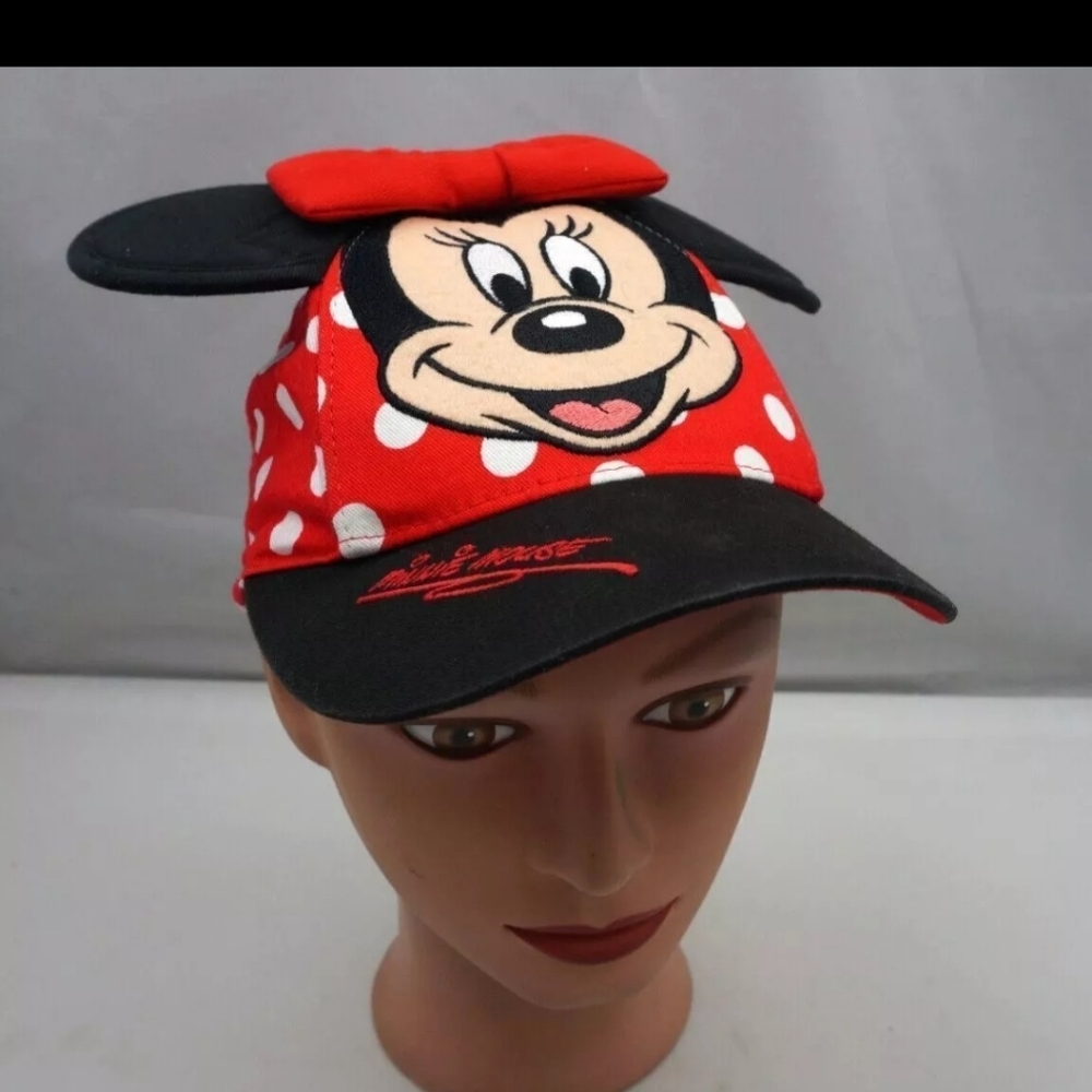 Minnie Mouse Hat Red Toddler Stitched Adjustable Baseball Cap Sz T 51-53CM